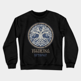 Norse Yggdrasil Pagan Tree of Life Viking Mythology Runes Crewneck Sweatshirt